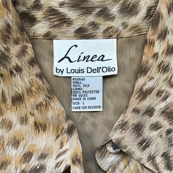 Linea by Louis Dell’Olio Silk Animal Print Top and Skirt Set Size XL - Picture 5 of 5